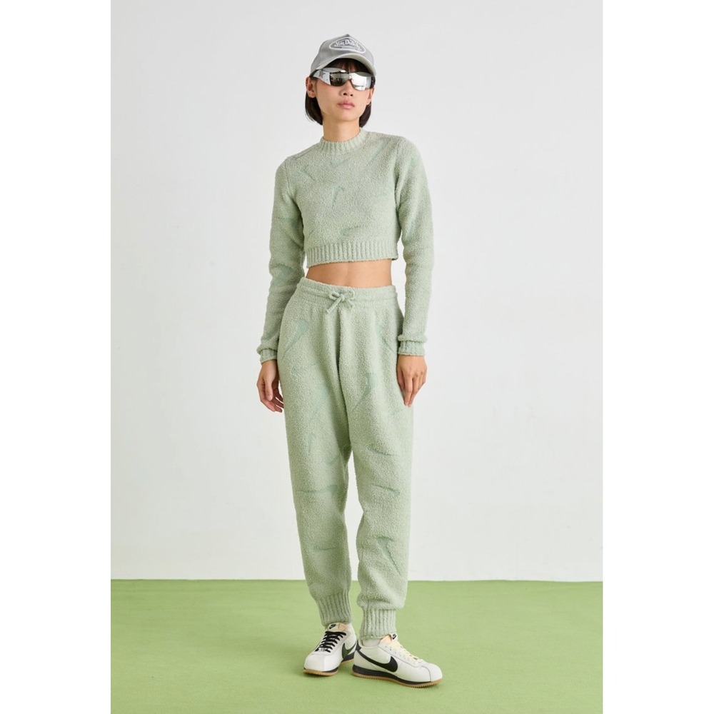 Nike Sportswear Phoenix Cozy Boucle Knit Set Sage Green Top XS Bottom S FD4288